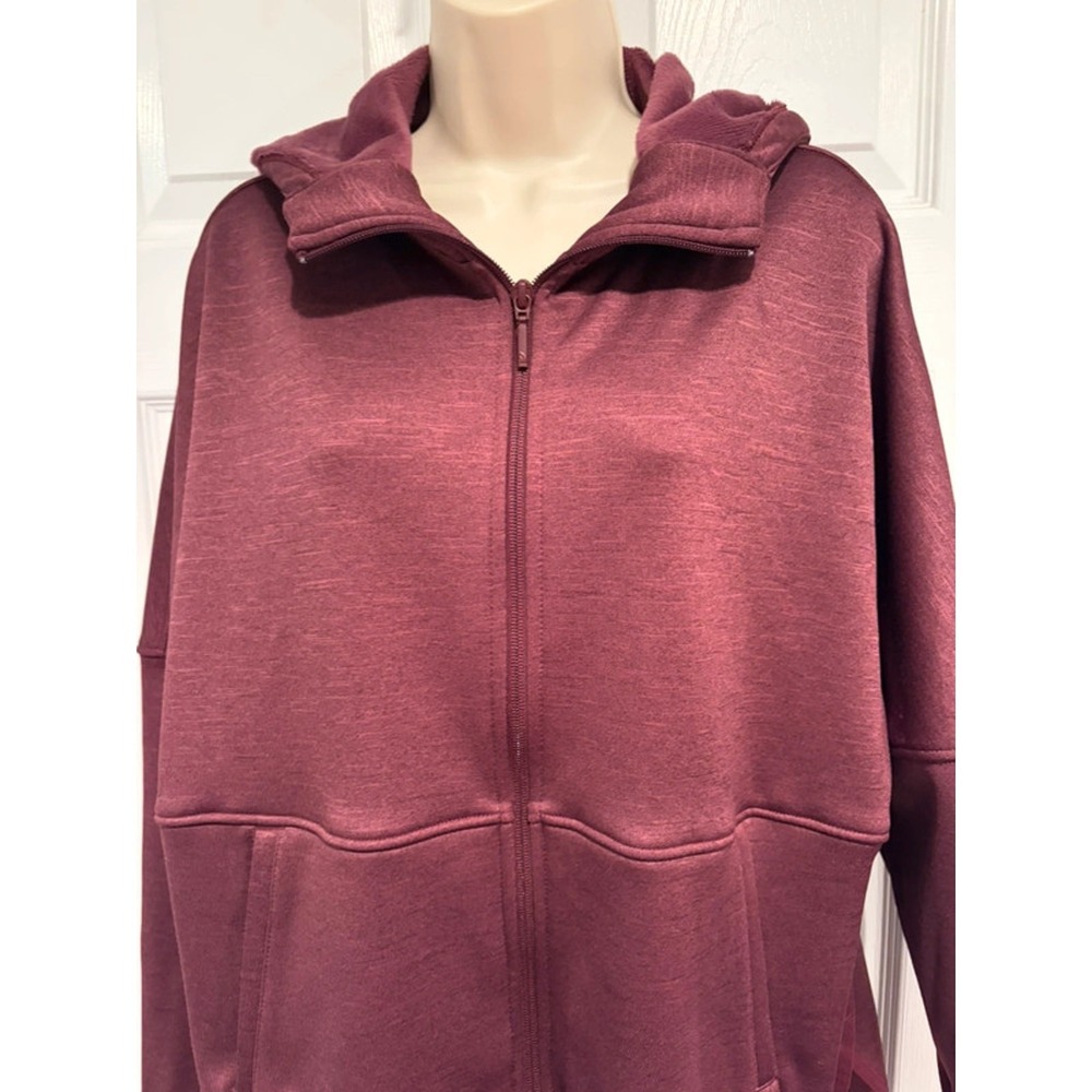 The North Face Womens Large Hoodie Full Zip Burgundy Fleece Jacket NF0A3ME2